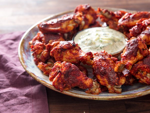 Baked chicken wings with tamarind-ginger glaze