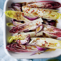 Baked chicory with caramelised onions