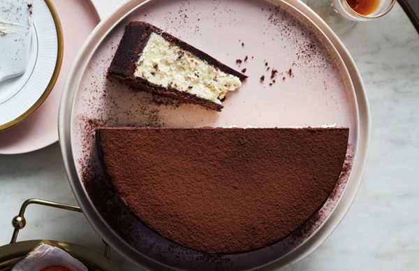Baked chocolate and ricotta cheesecake