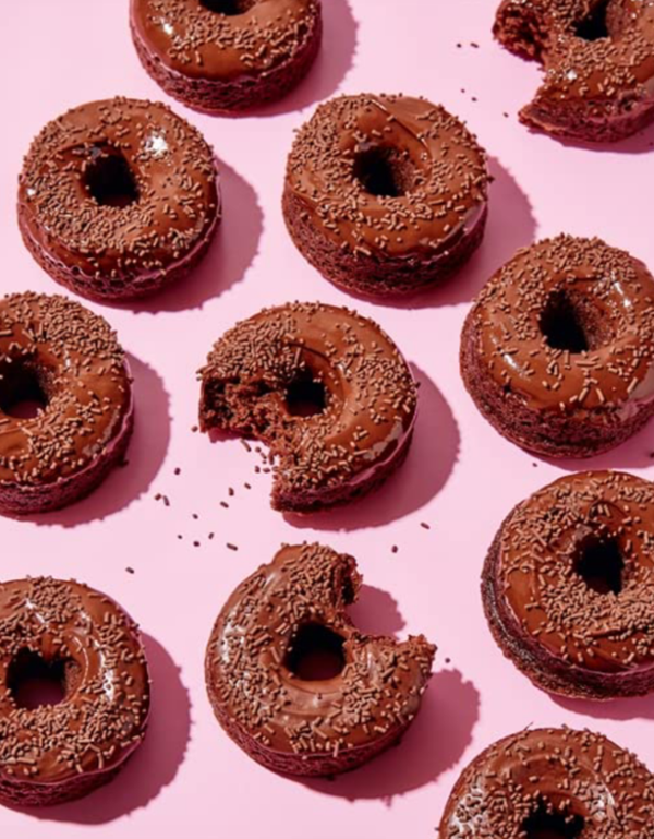 Baked chocolate donuts
