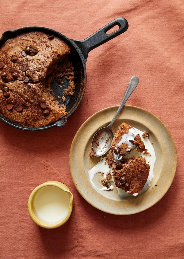 Baked chocolate, hazelnut and ricotta pudding