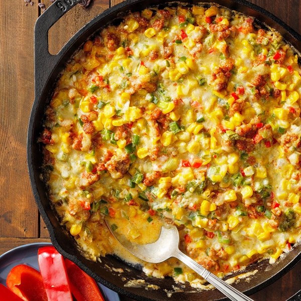 Baked chorizo corn dip