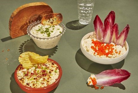 Baked clam dip with bacon & green onions