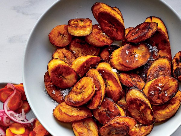 Baked coconut plantains