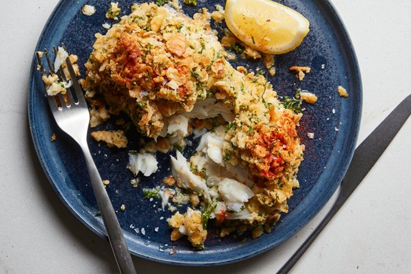 Baked cod with buttery cracker topping [Sarah DiGregorio]