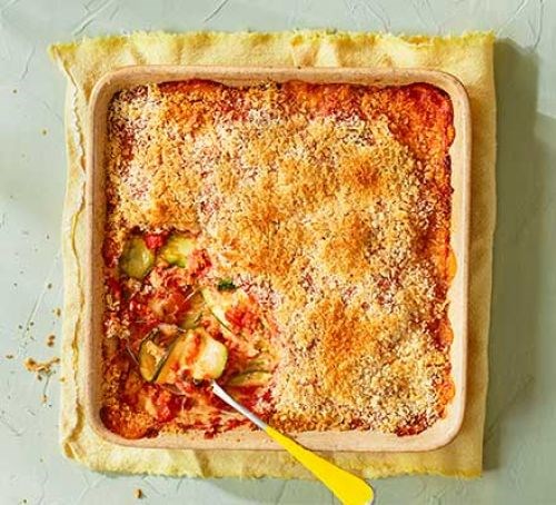 Baked courgette & tomato gratin
