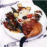 Baked courgettes and potatoes (Briami)