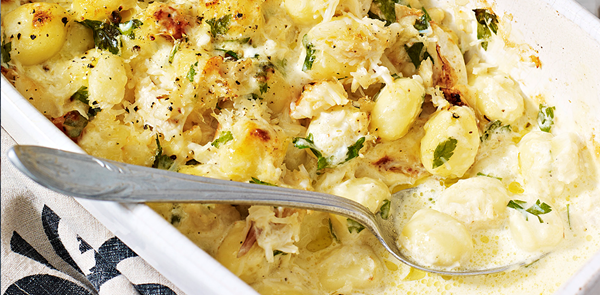Baked crab and lemon gnocchi