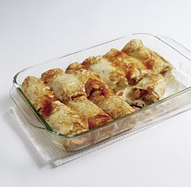 Baked crêpes cacciatore with Parmesan cream sauce