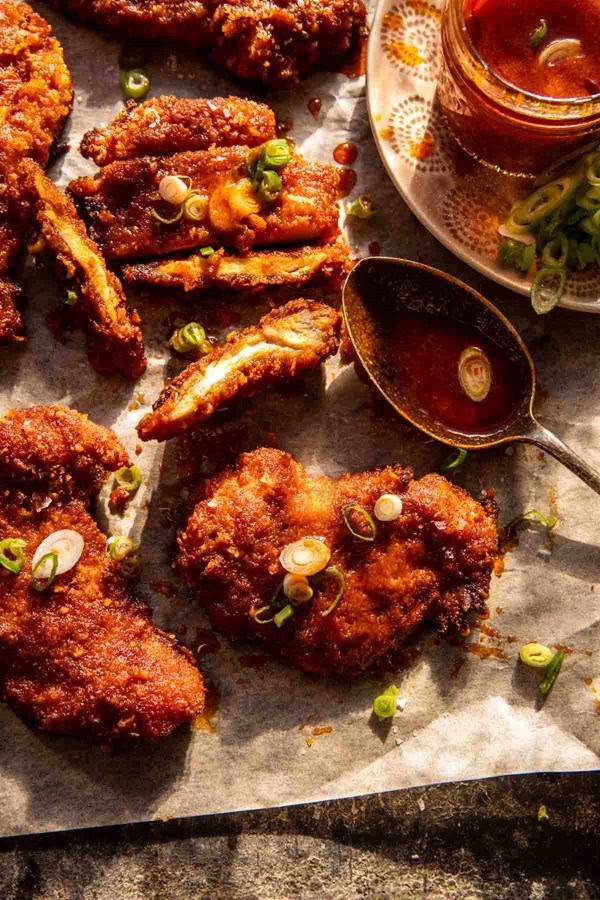 Baked crunchy honey Buffalo chicken