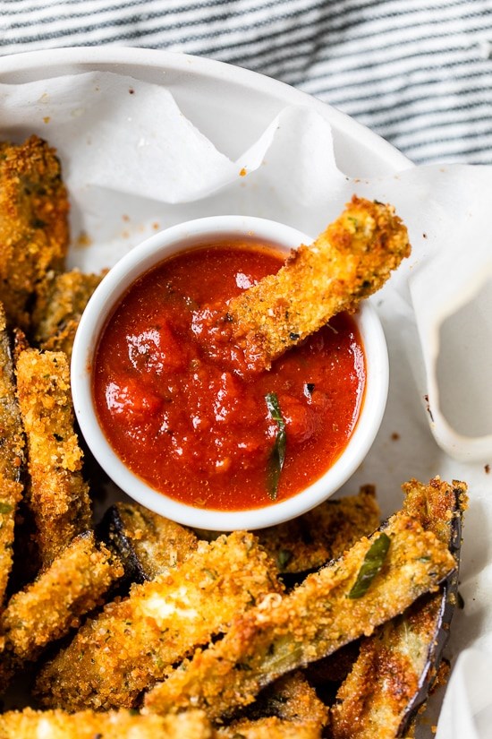 Baked eggplant sticks