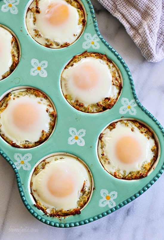Baked eggs in spaghetti squash nests