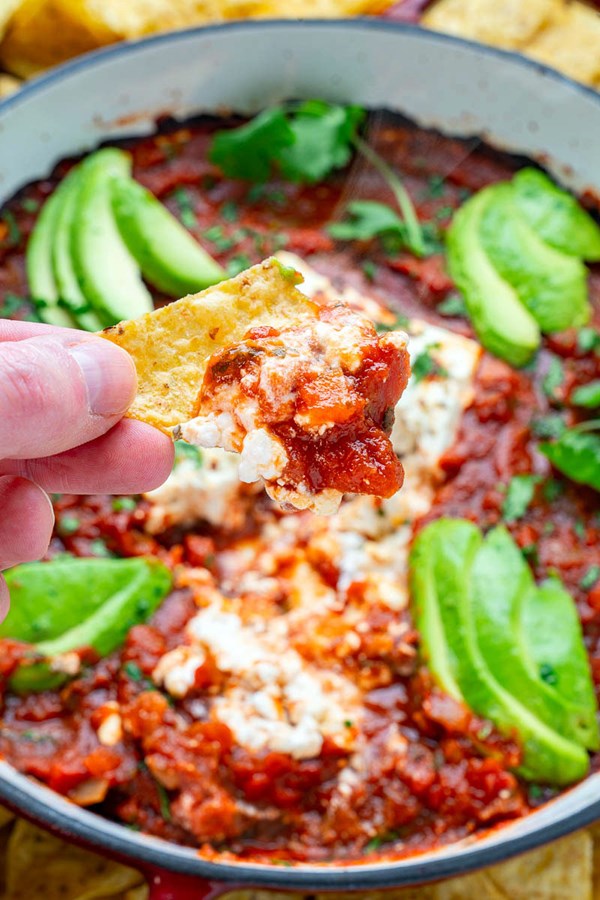 Baked feta salsa dip