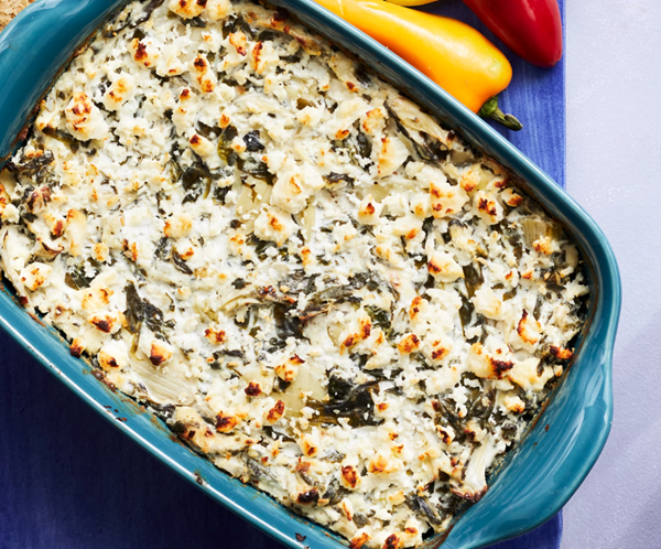 Baked feta spinach-artichoke dip