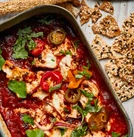 Baked feta with chipotle