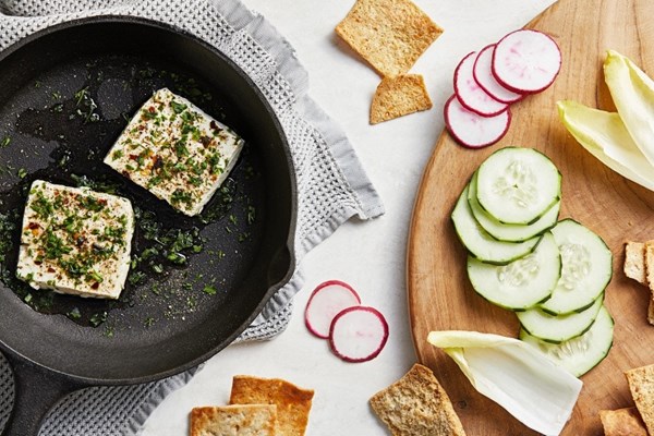 Baked feta with herbs