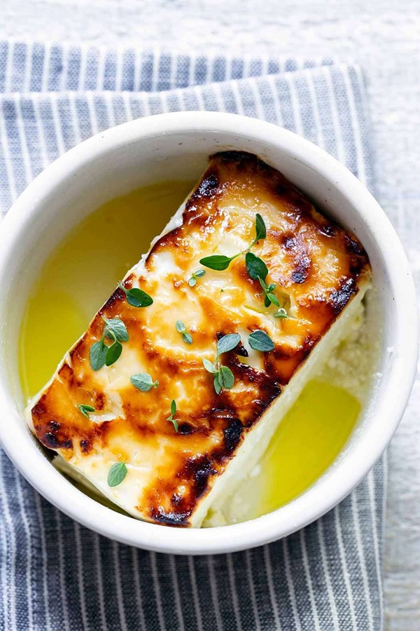 Baked feta with honey and thyme