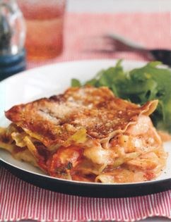 Baked fish and prawn lasagne