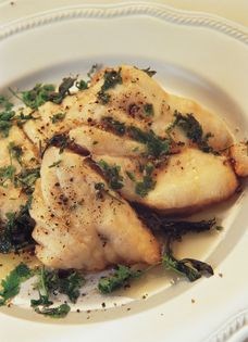 Baked fish with herbs (Rombo alle erbette)