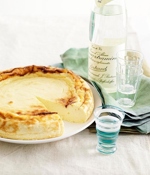 Baked goat's curd cheesecake