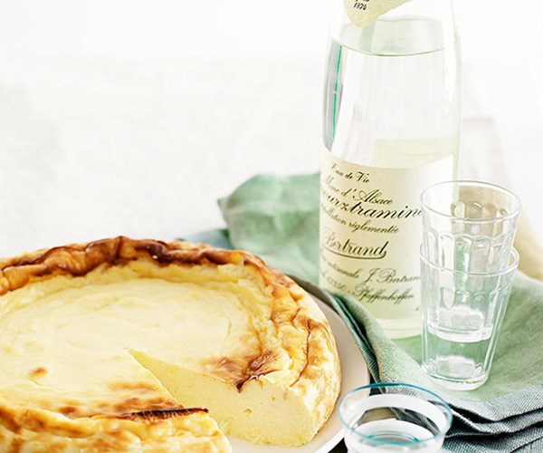 Baked goat's curd cheesecake