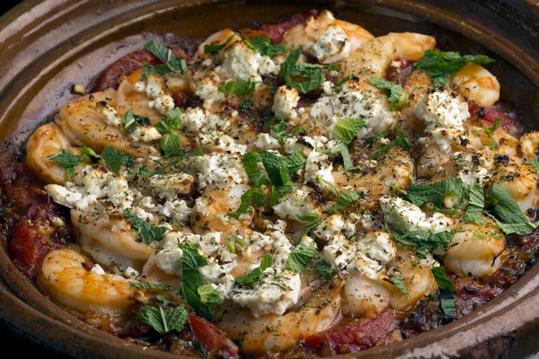 Baked Greek shrimp with tomatoes and feta