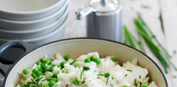Baked haddock risotto