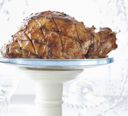 Baked ham with spiced marmalade glaze