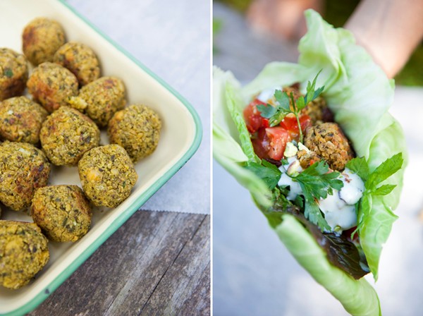 Baked herb and pistachio falafel