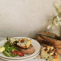 Baked herb ricotta and roast cherry tomatoes 