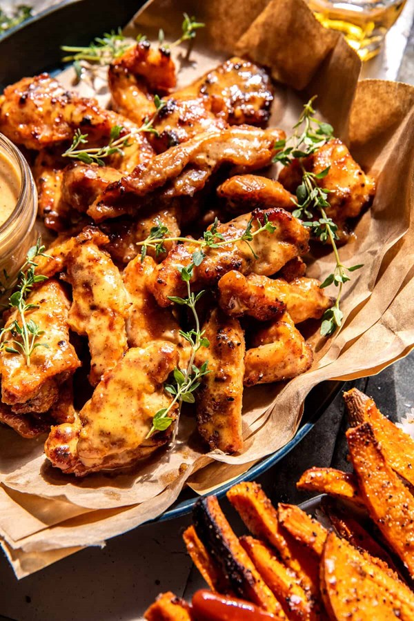 Baked honey mustard boneless wings