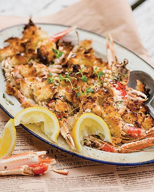 Baked langoustines