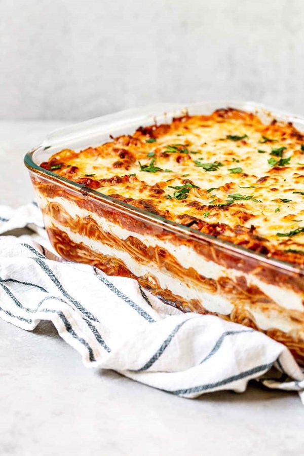 Baked layered spaghetti
