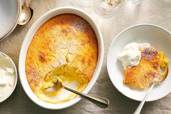 Baked lemon pudding