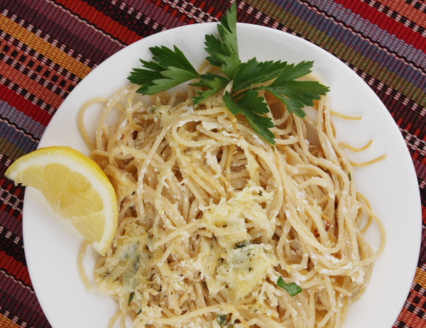 Baked lemon spaghetti