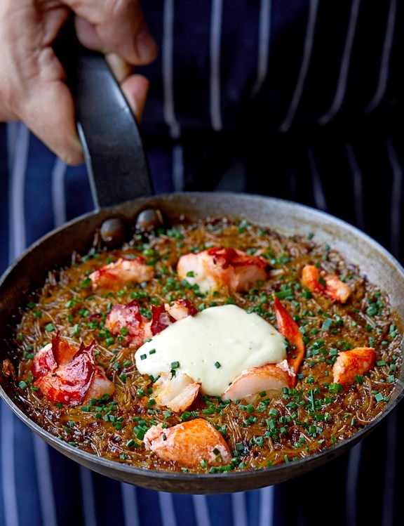 Baked lobster fideo pasta