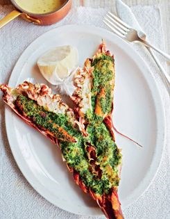 Baked lobster with garlic butter (Homard rôti, beurre d'ail)
