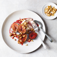 Baked Marsala figs with pine nuts and mascarpone