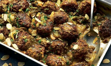 Baked meatballs with burnt aubergine