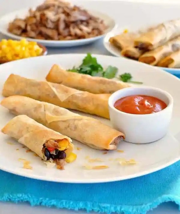 Baked Mexican spring rolls 