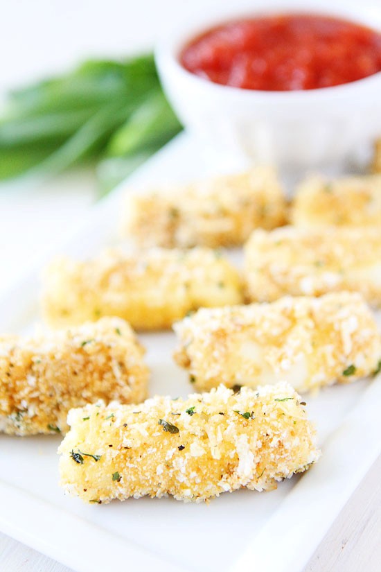 Baked mozzarella sticks