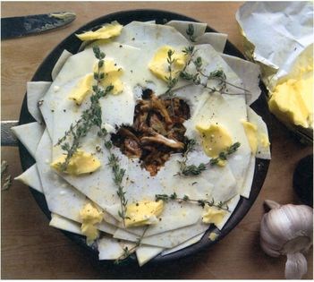 Baked mushroom and celeriac torte