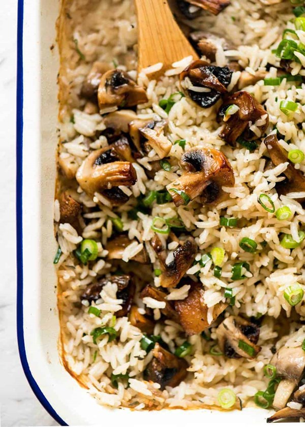 Baked mushroom rice