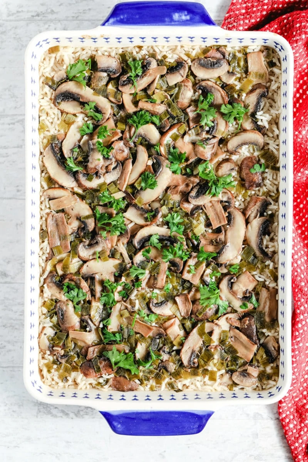 Baked mushroom rice