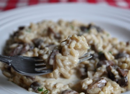 Baked mushroom risotto