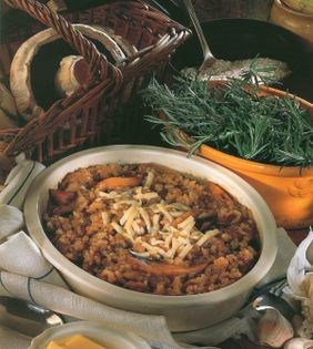 Baked mushroom risotto