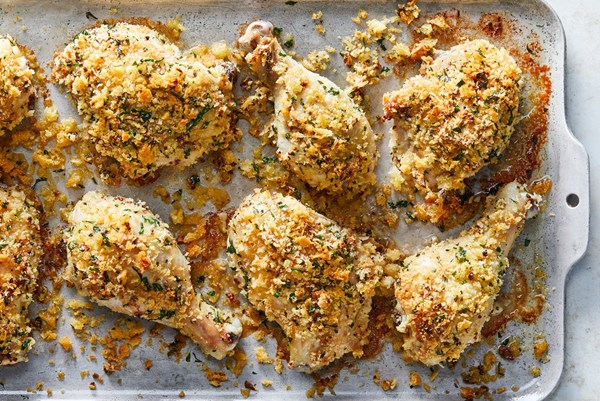 Baked mustard-herb chicken legs [Gary Danko]