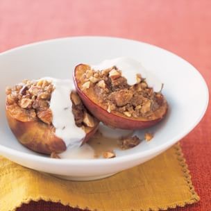 Baked nectarines with cinnamon-almond streusel