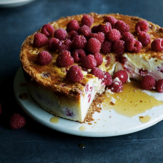 Baked New York raspberry cheesecake