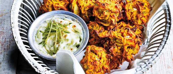 Baked onion bhajis